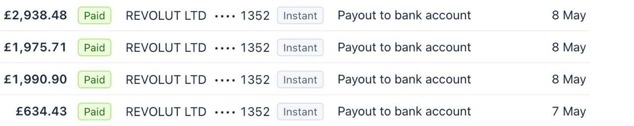 Instant Revolut payouts to bank account