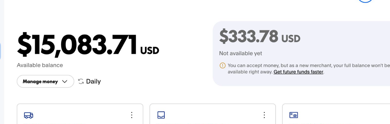 $15,083 available balance — PayPal